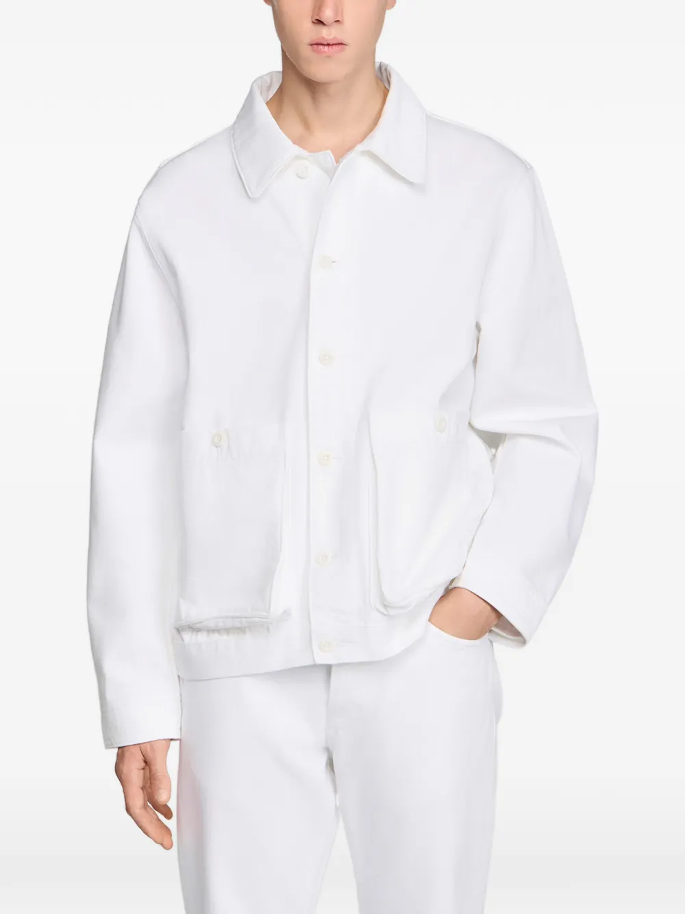 SANDRO Denim jack met knopen Wit