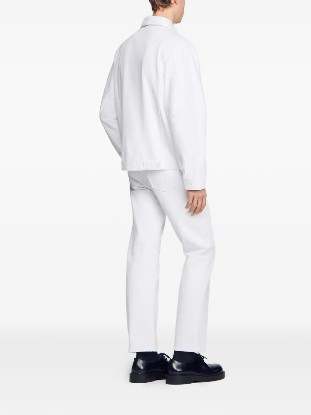  Sandro Buttoned Denim Jacket - White 