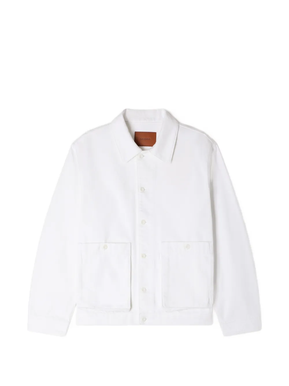 SANDRO buttoned denim jacket | White | Image 1
