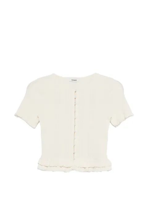 SANDRO cárdigan con volantes y botones