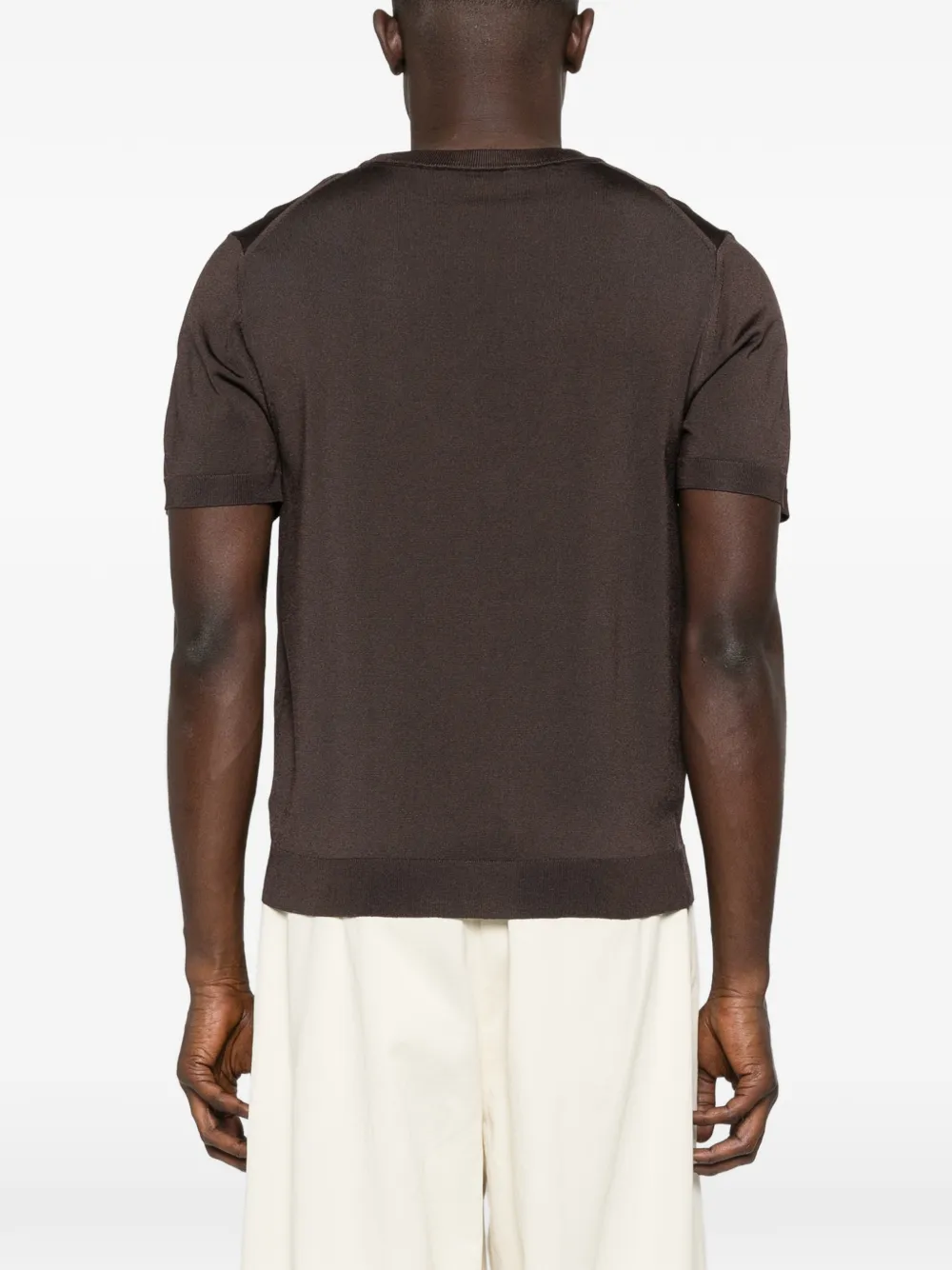 SANDRO T-shirt met ronde hals Bruin