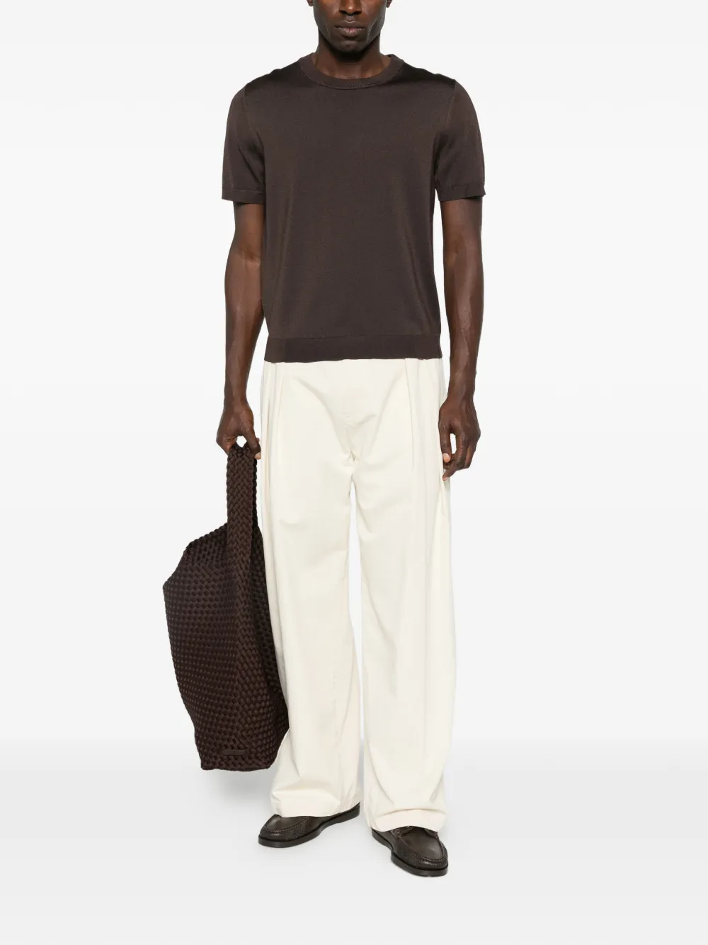 SANDRO T-shirt met ronde hals - Bruin