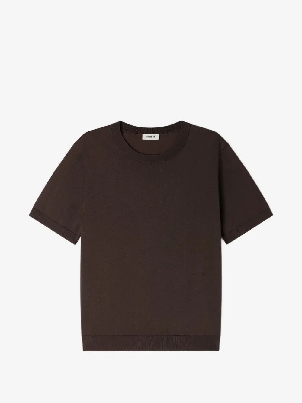 SANDRO knitted T-shirt | Brown | Image 1