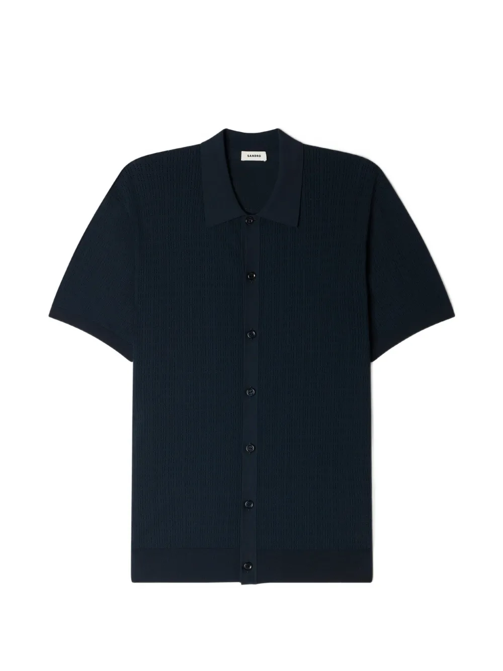 SANDRO 버튼 반소매 셔츠 | 블루 | Image 1