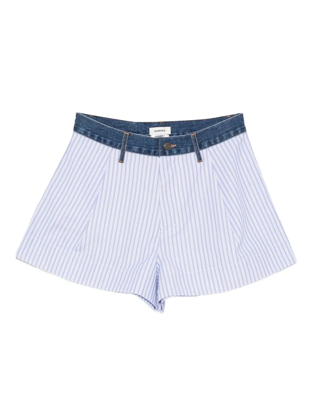 SANDRO striped-pattern shorts - White