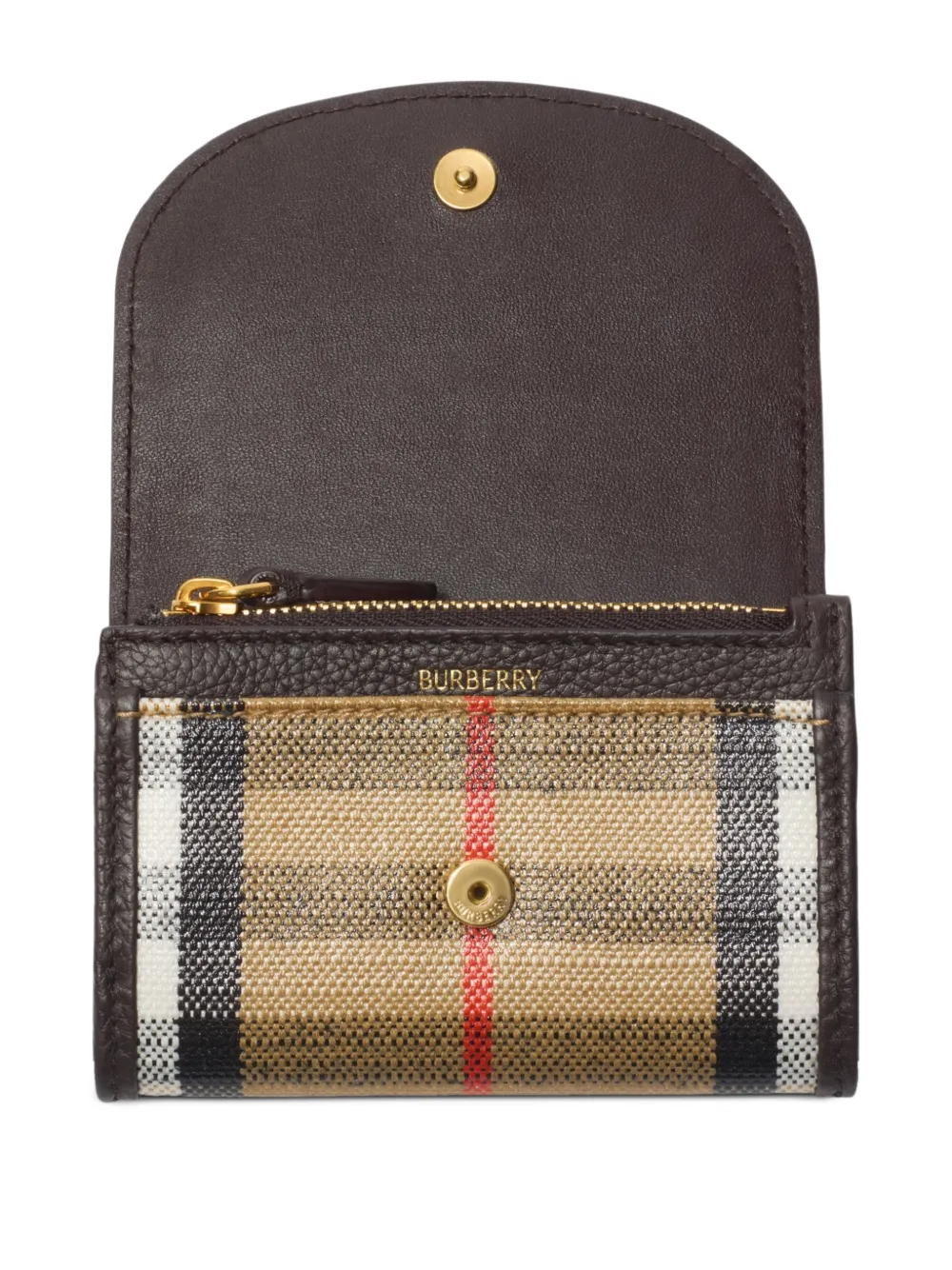  Burberry Highlands Checked Knight Wallet - Neutrals 