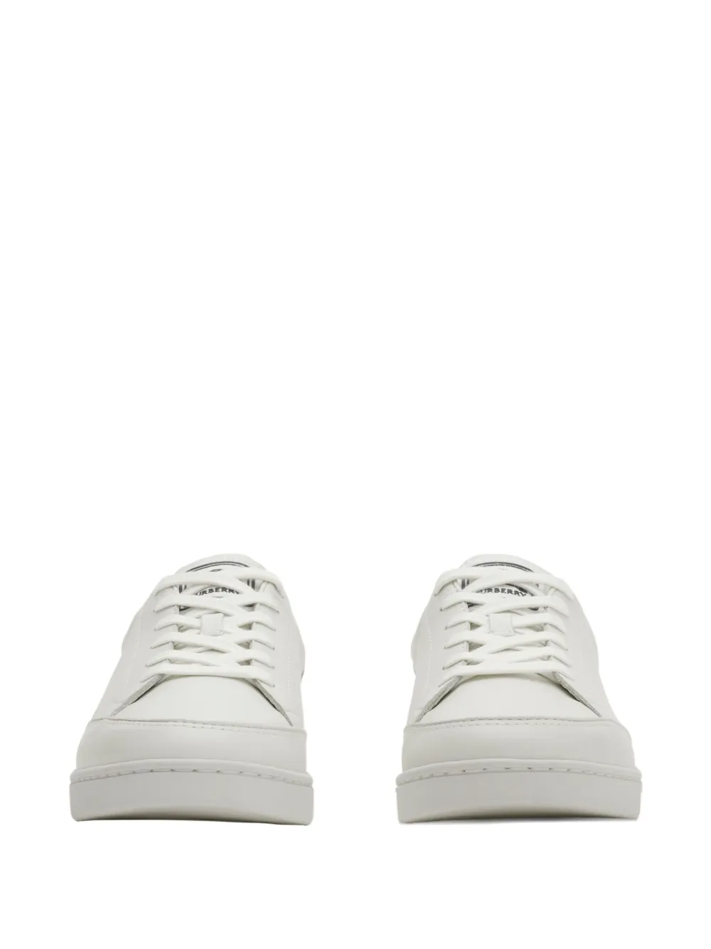 Burberry Check Cuff Leather Set Trainers In White