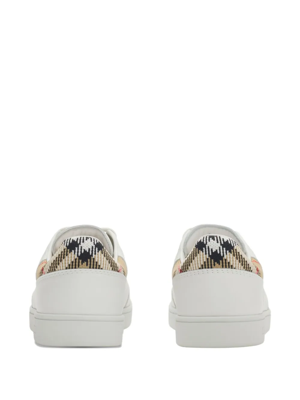 Burberry Check Cuff Leather Set Trainers In White