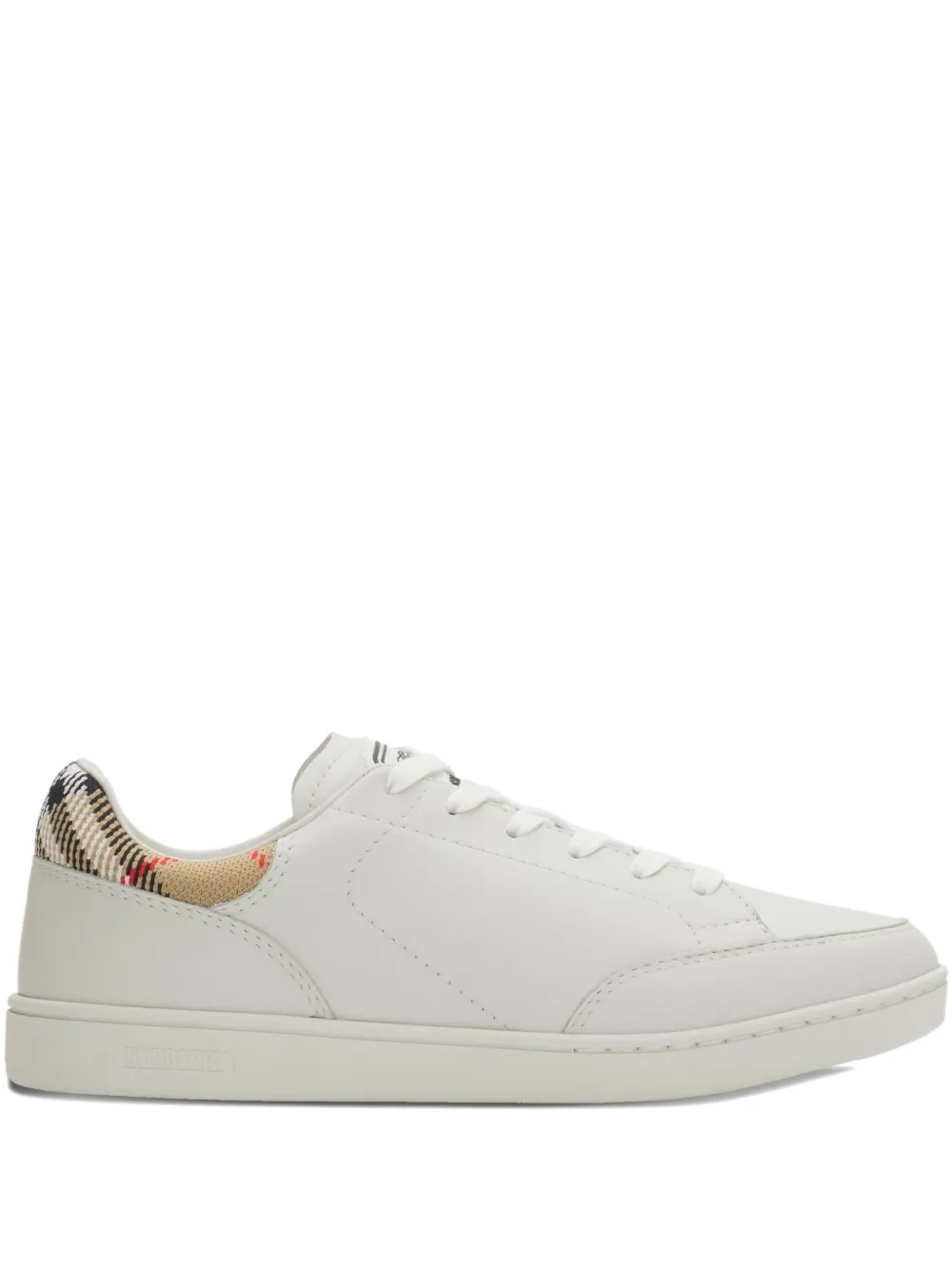 Burberry Check Cuff Leather Set Trainers In White