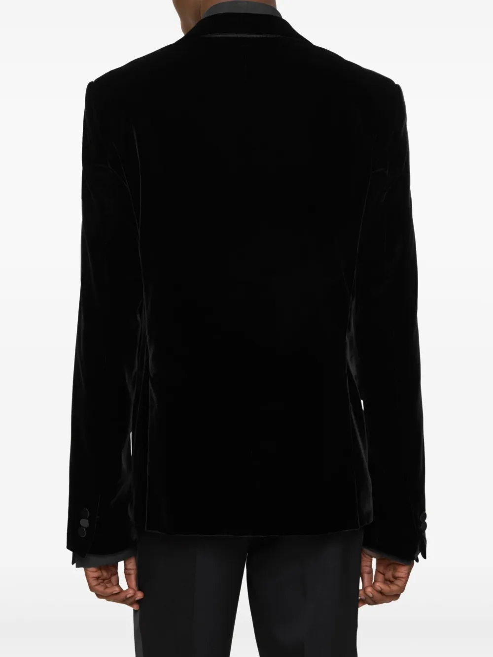 Burberry Fluwelen smoking jack met puntige revers Zwart