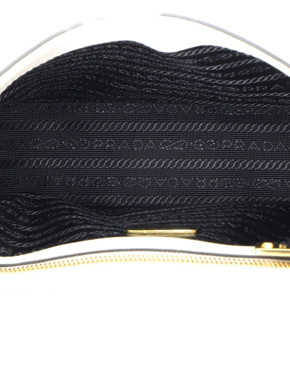 Pre-owned Prada Embleme Flap Bag Saffiano Leather Small Shoulder Bag In White