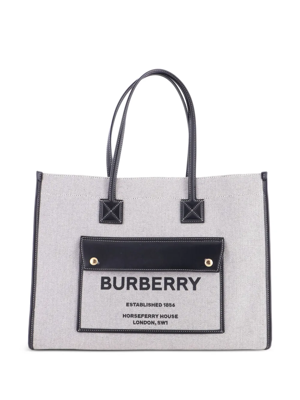 Burberry Pre-Owned Freya Shopping Canvas with Leather Medium tote bag Burberry Pre-Owned Freya Shopping Canvas with Leather Medium tote bag