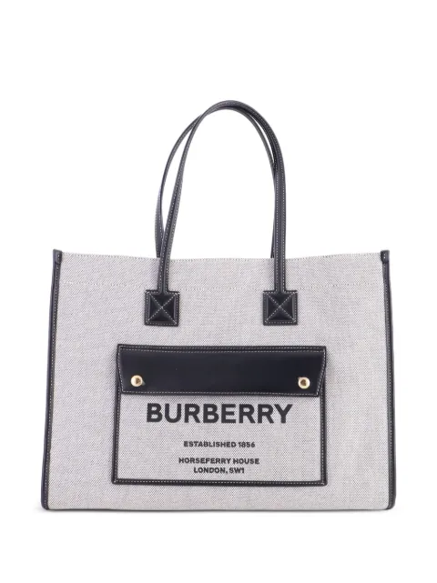 Burberry Pre-Owned Freya Shopping Canvas with Leather Medium tote bag