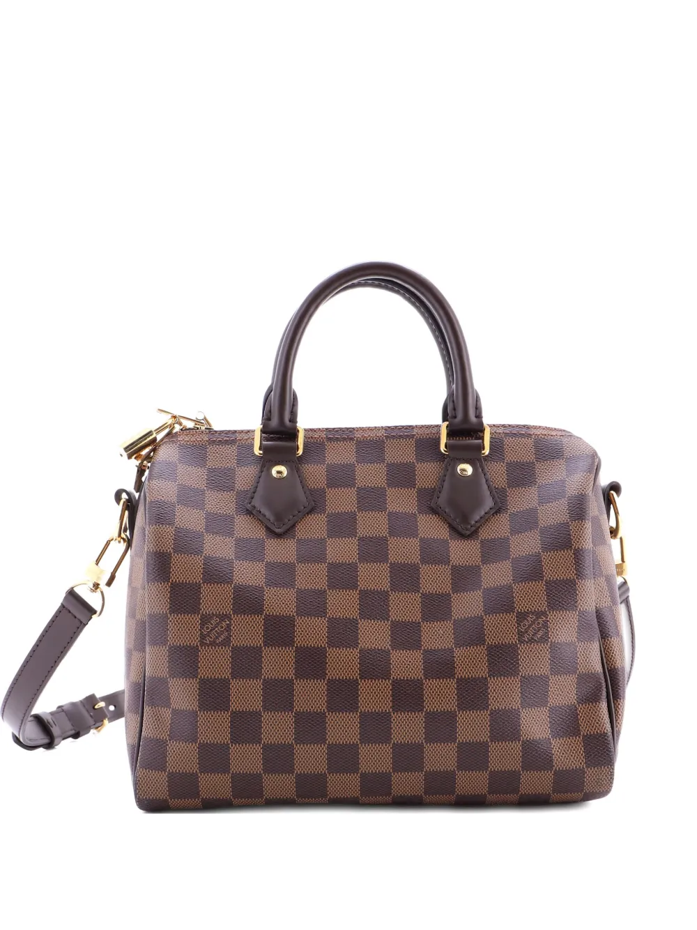 Pre-owned Louis Vuitton Speedy Bandouliere Bag Damier 25 Satchel In Brown