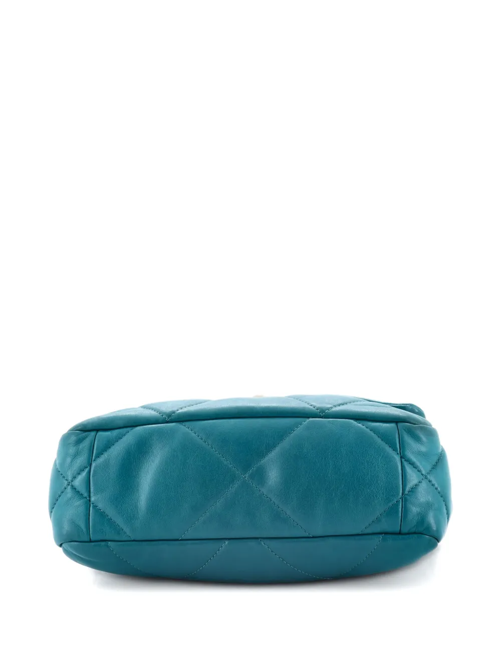 Pre-owned Chanel 19 Flap Bag Quilted Leather Medium Crossbody Bag In Blue