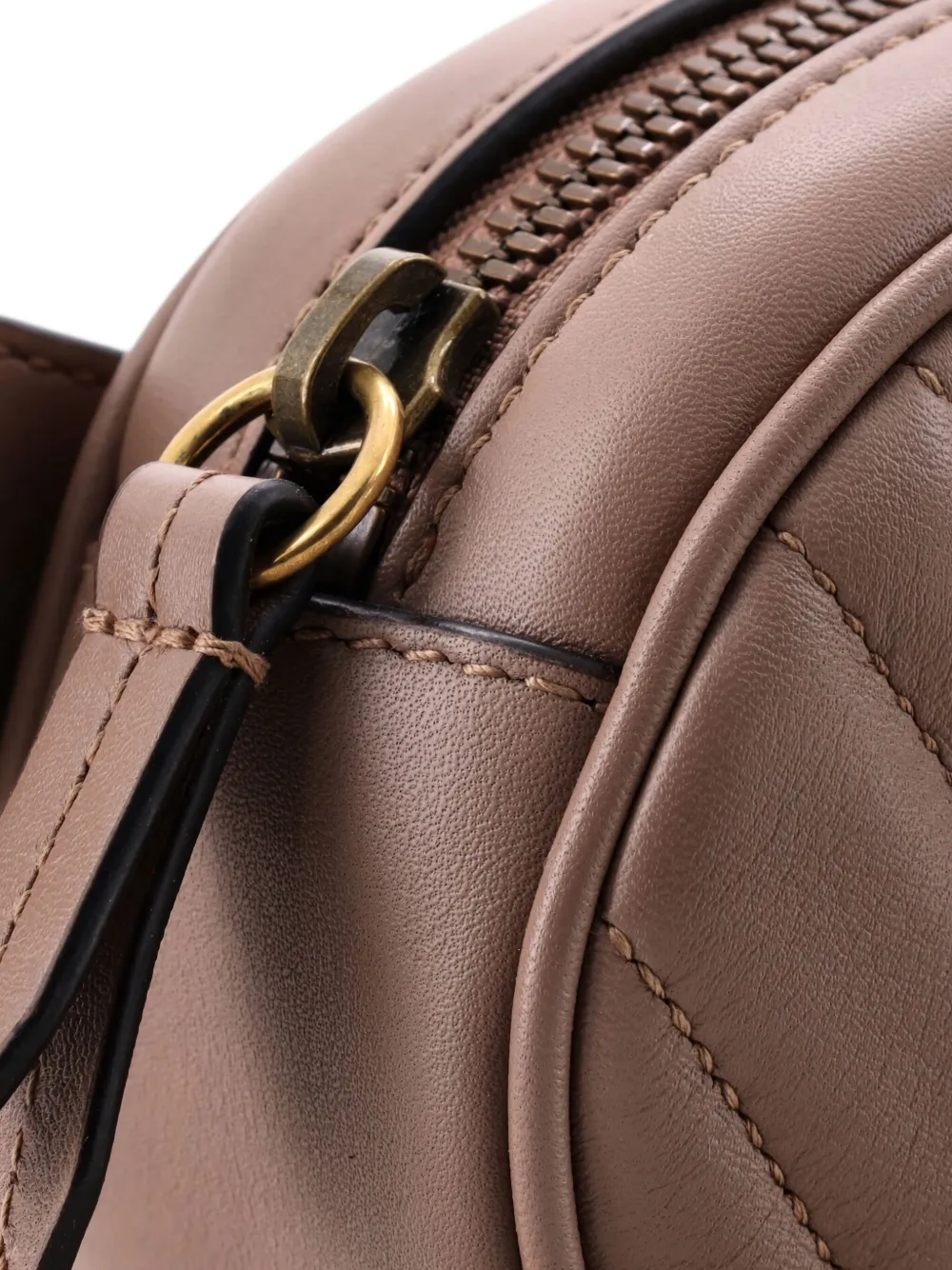 Pre-owned Gucci Gg Marmont Matelasse Leather Belt Bag In Neutral