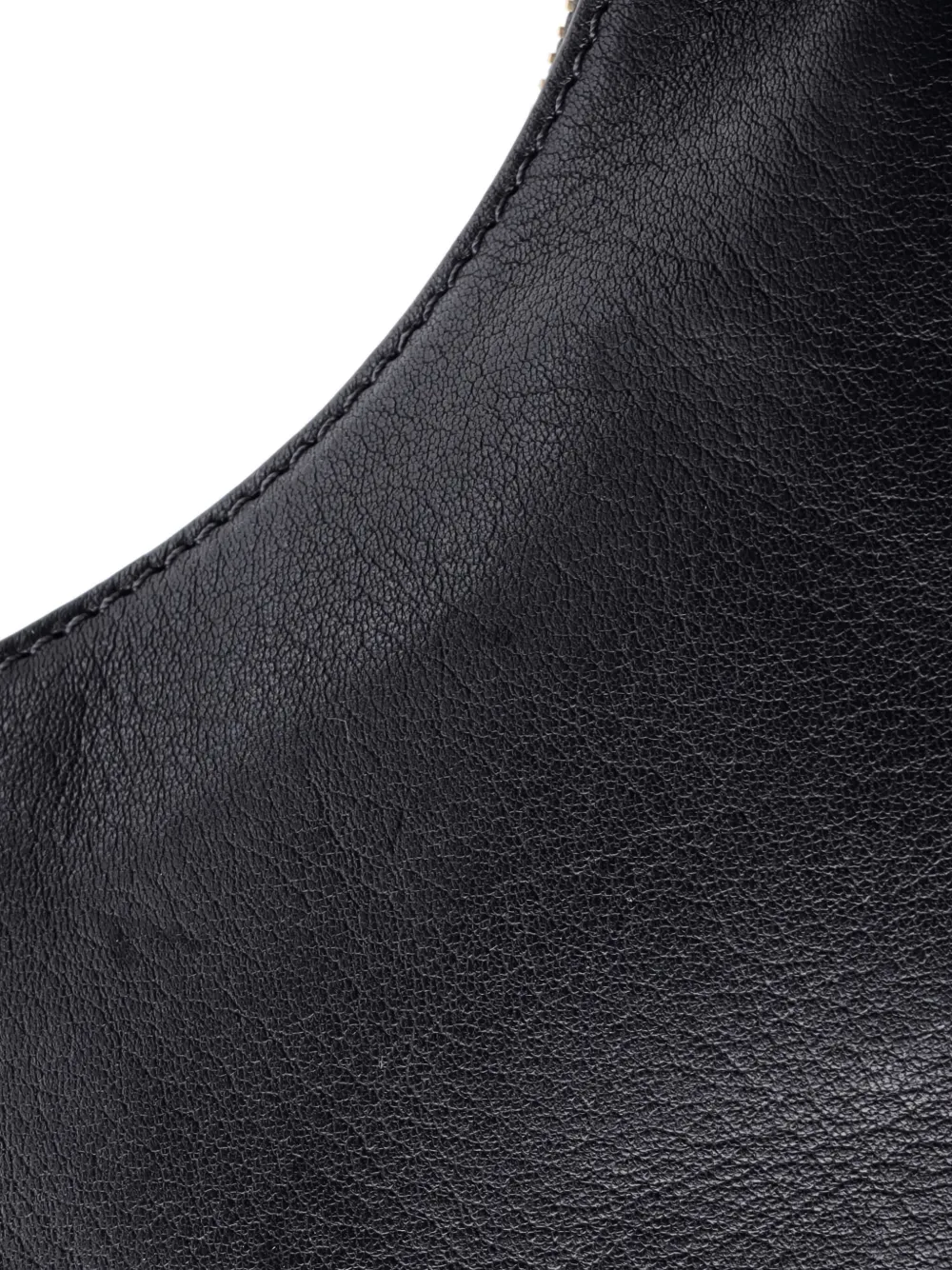 Pre-owned Versace Tag Leather Hobo Bag In Black