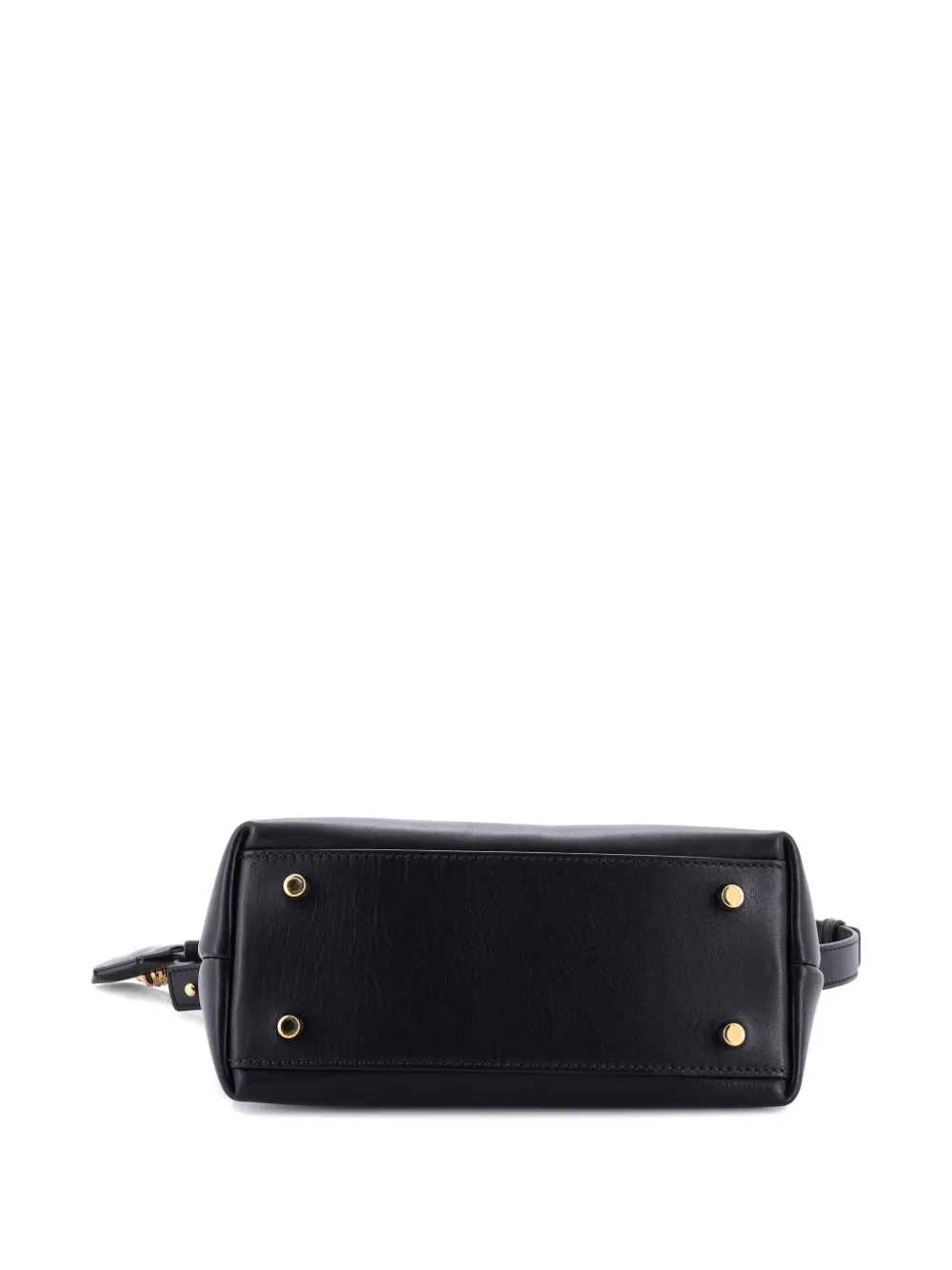 Pre-owned Versace Tag Leather Hobo Bag In Black