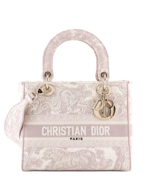 Christian Dior Pre-Owned Toile de Jouy Lady D-Lite Bag Embroidered Canvas tote bag