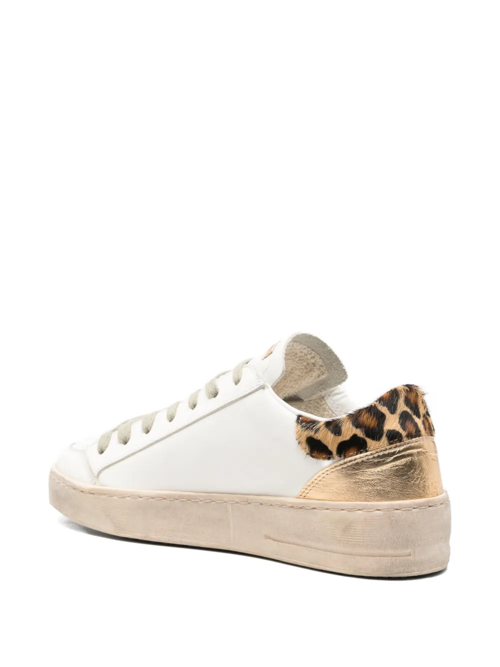 Ama Brand Sneakers verfraaid met sterren en luipaardprint Beige