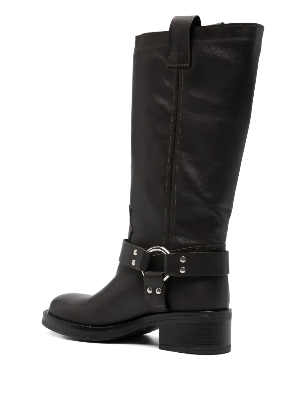 Gisel Moire 50mm Blackpool Biker Boots In Black