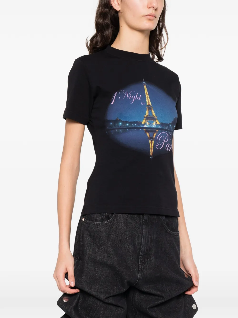 VETEMENTS Paris T-shirt met grafische print Zwart