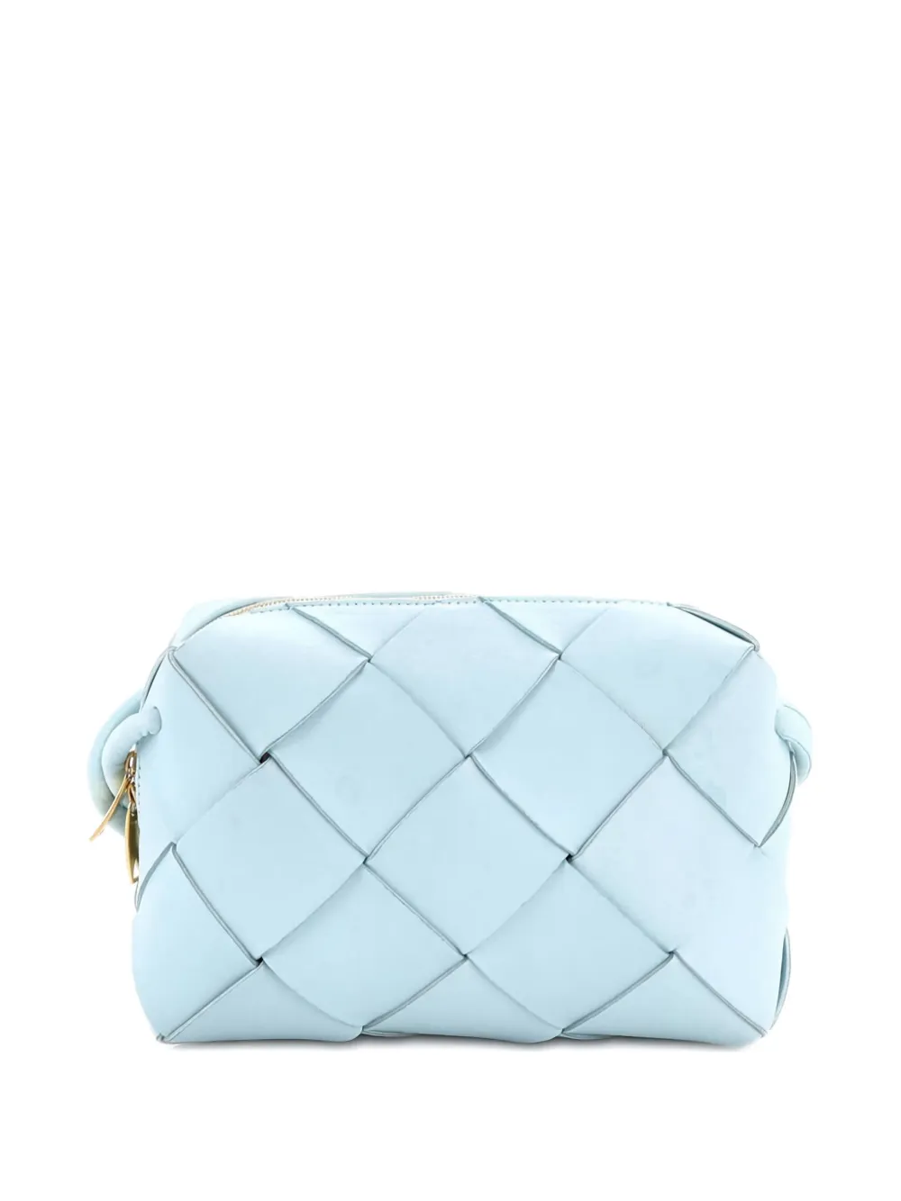 Pre-owned Bottega Veneta Cassette Camera Crossbody Bag Maxi Intrecciato Leather Small Shoulder Bag In Blue