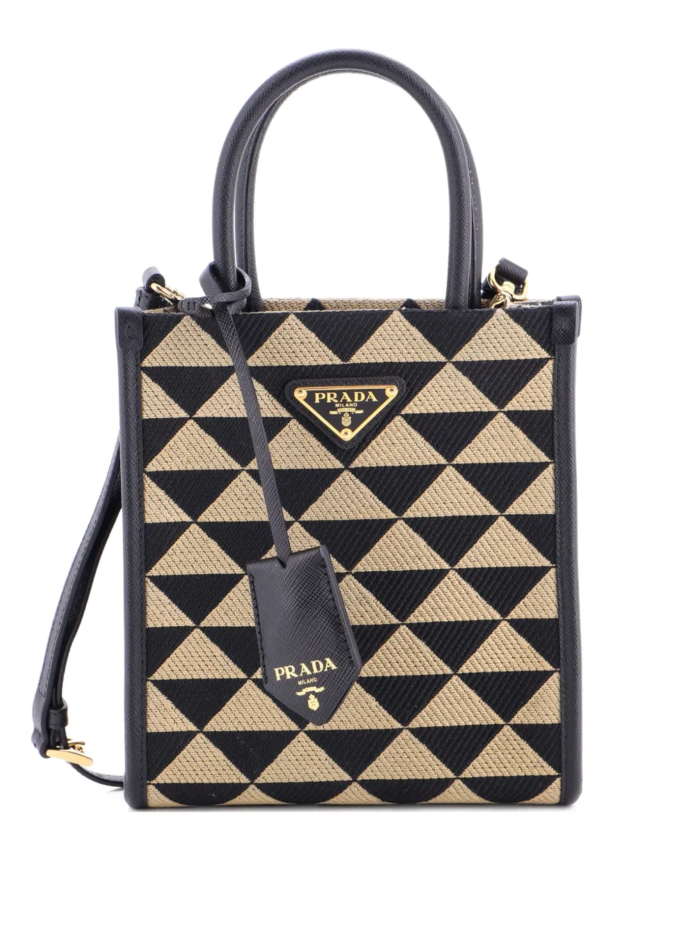 Prada Pre-Owned Symbole Shopper Tote Jacquard Mini crossbody bag - Prada Pre-Owned Symbole Shopper Tote Jacquard Mini crossbody bag -