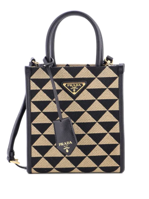 Prada Pre-Owned Symbole Shopper Tote Jacquard Mini crossbody bag