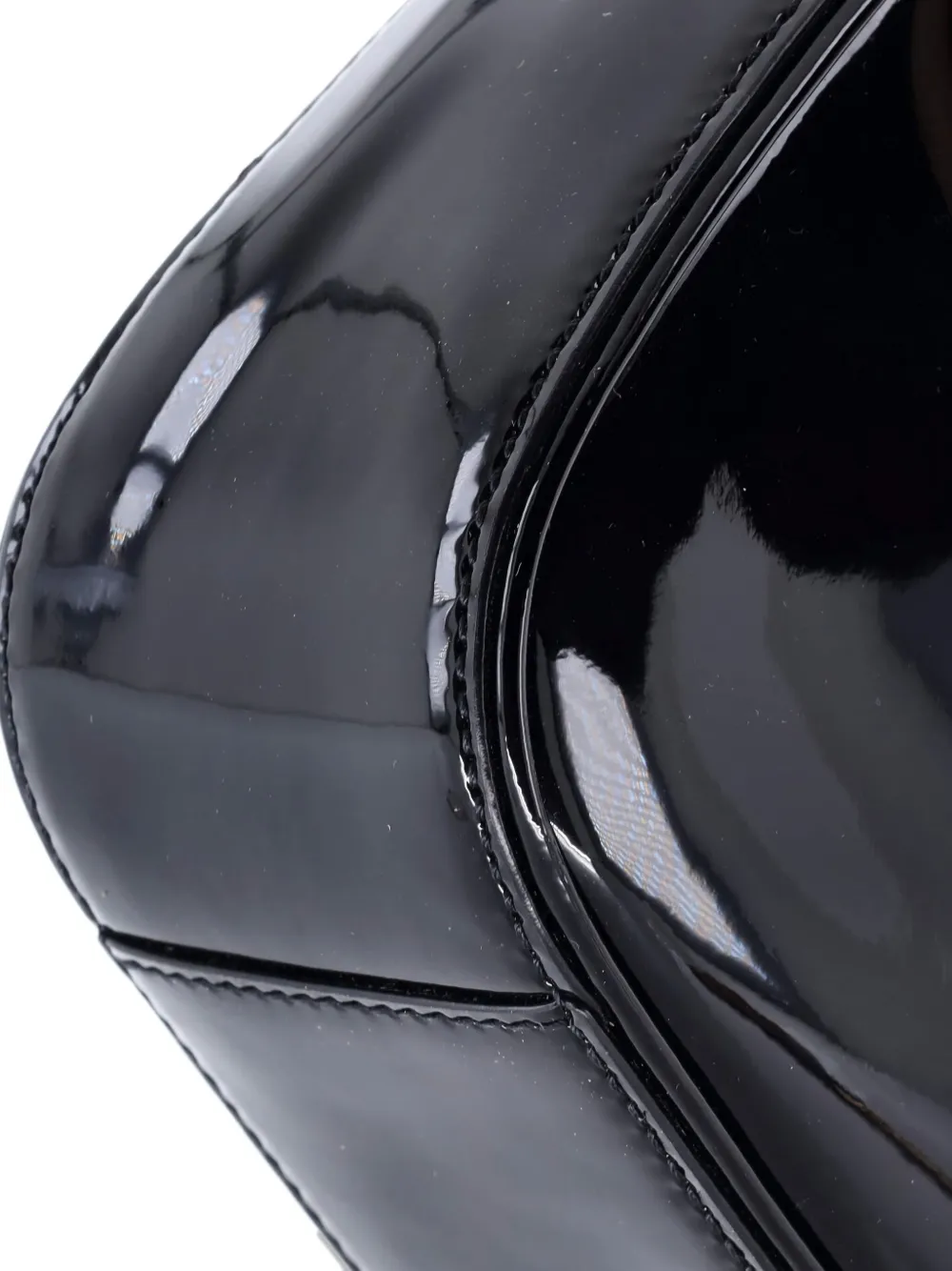 Pre-owned Saint Laurent Le 5 A 7 Patent Small Hobo Bag In Black