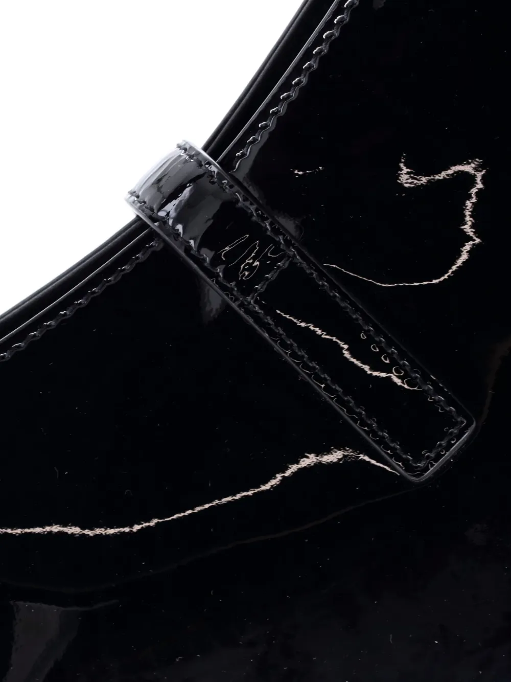 Pre-owned Saint Laurent Le 5 A 7 Patent Small Hobo Bag In Black