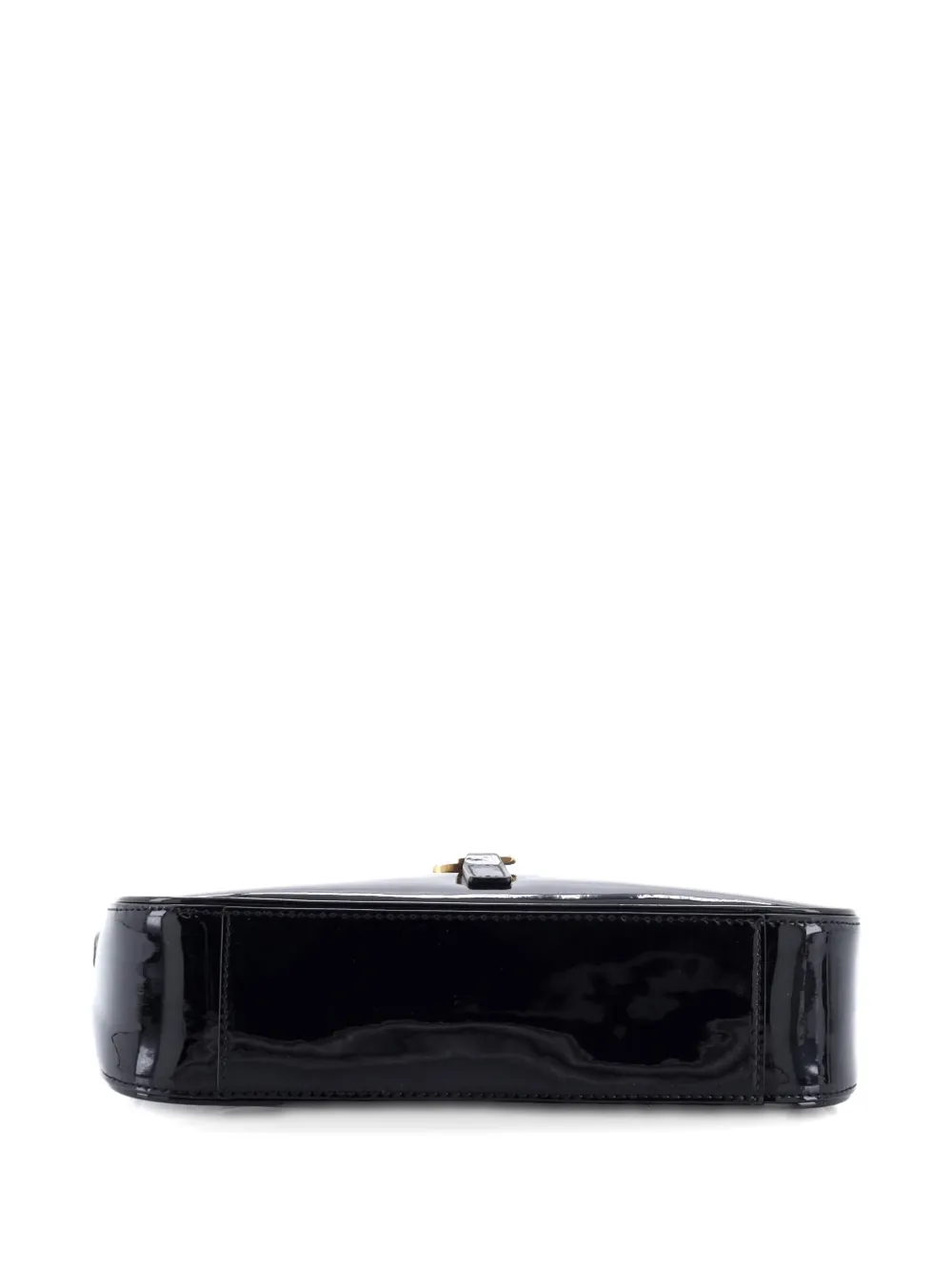 Pre-owned Saint Laurent Le 5 A 7 Patent Small Hobo Bag In Black