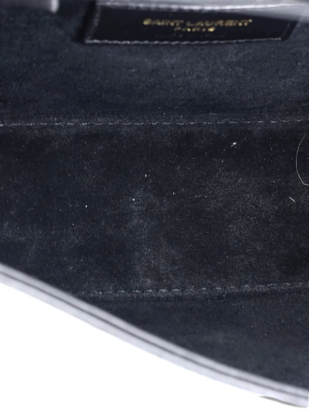 Pre-owned Saint Laurent Le 5 A 7 Patent Small Hobo Bag In Black