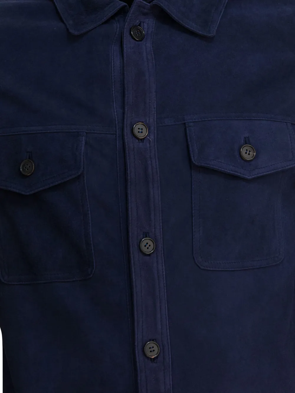 Altum Flap-pocket Suede Jacket - Blue 