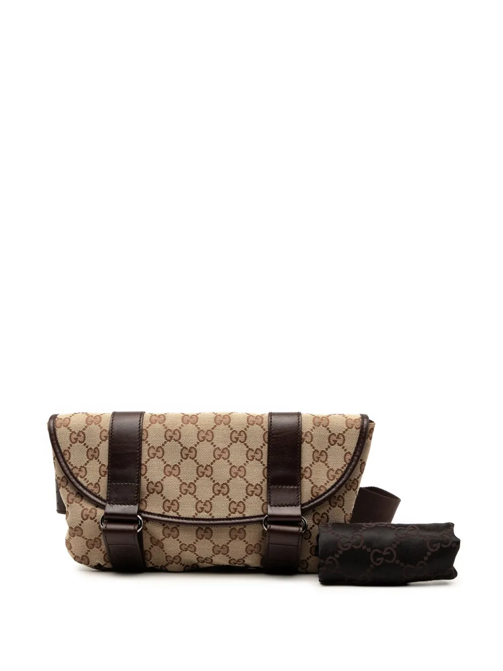 Pre-owned Gucci 2000-2015 Gg Canvas Belt Bag In Brown