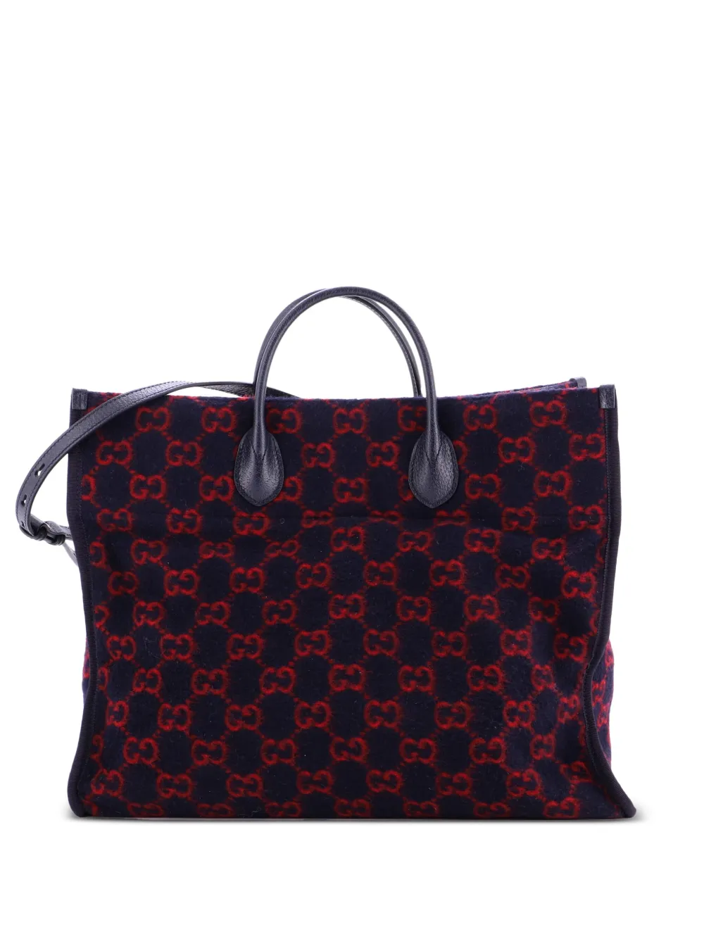 Gucci Pre-Owned Shopping GG Wool Large tote bag - ブルー Gucci Pre-Owned Shopping GG Wool Large tote bag - ブルー