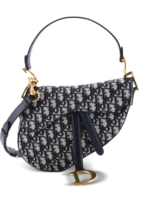 Christian Dior Pre-Owned Saddle Handbag with Strap Oblique Canvas Medium shoulder bag