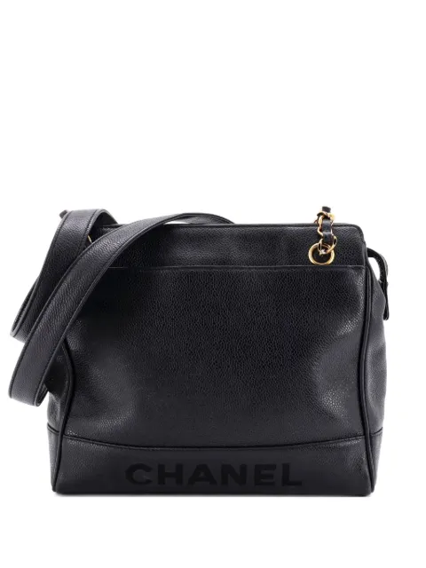 CHANEL Pre-Owned Logo Chain Tote Caviar Small shoulder bag