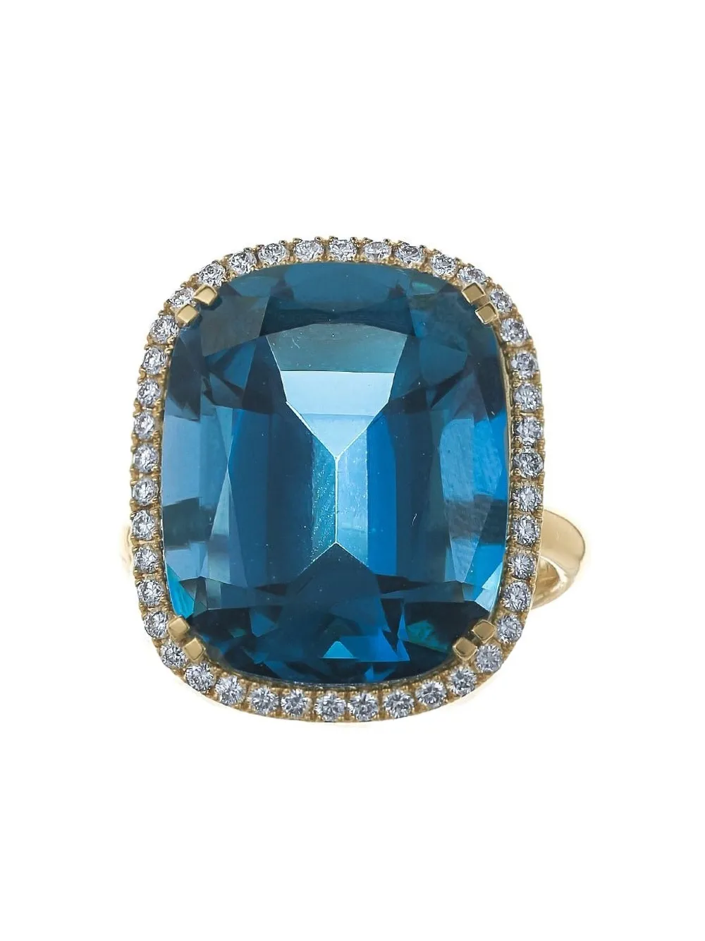 Goshwara 18k Yellow Gold Gossip Diamond And Topaz Ring In Gold