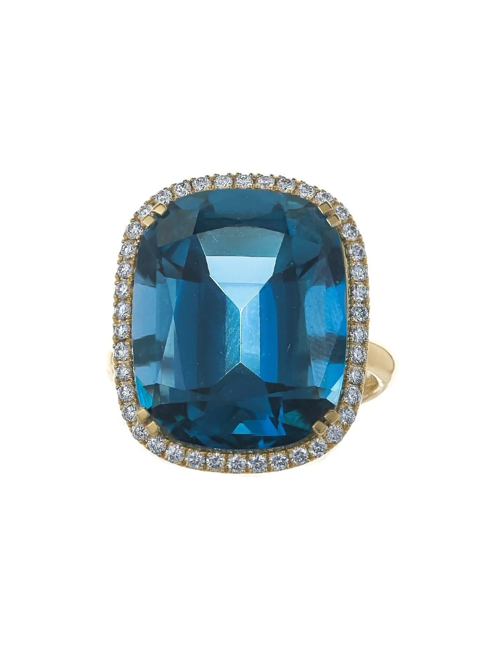 Goshwara 18k Yellow Gold Gossip Diamond And Topaz Ring In Gold