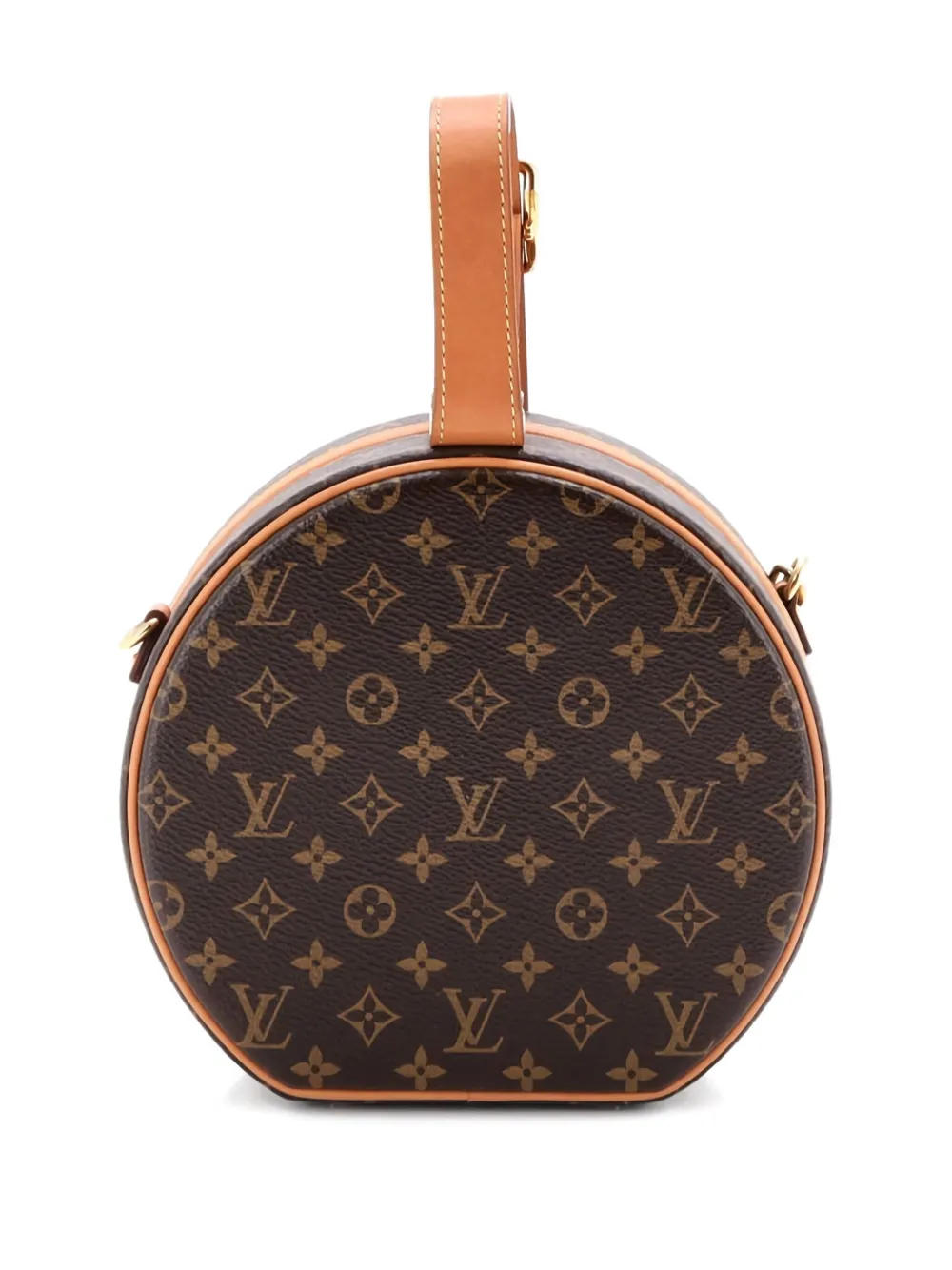 Pre-owned Louis Vuitton Petite Boite Chapeau Bag Monogram Canvas Crossbody Bag In Brown