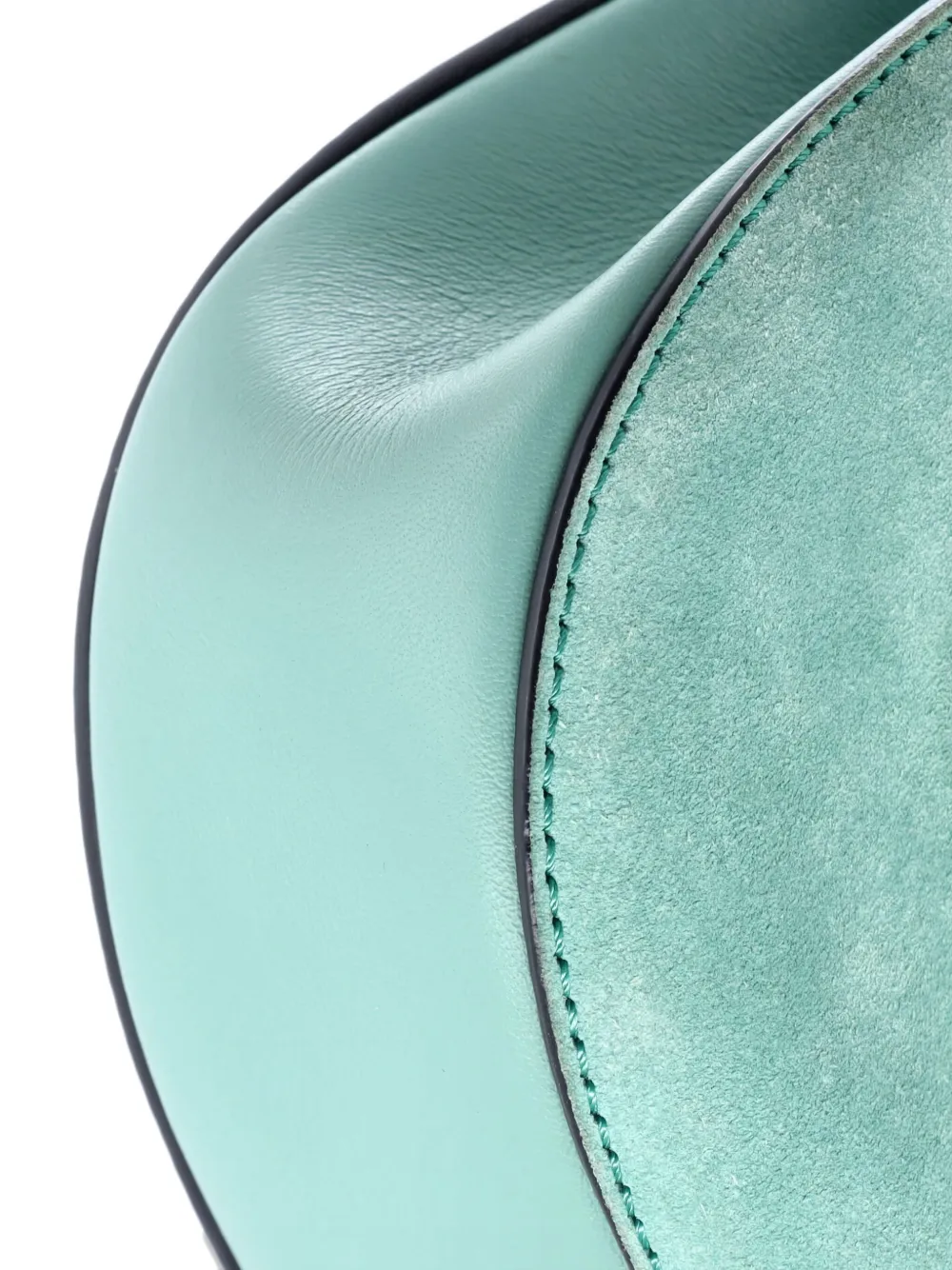 Pre-owned Chloé Drew Leather And Suede Mini Crossbody Bag In Blue