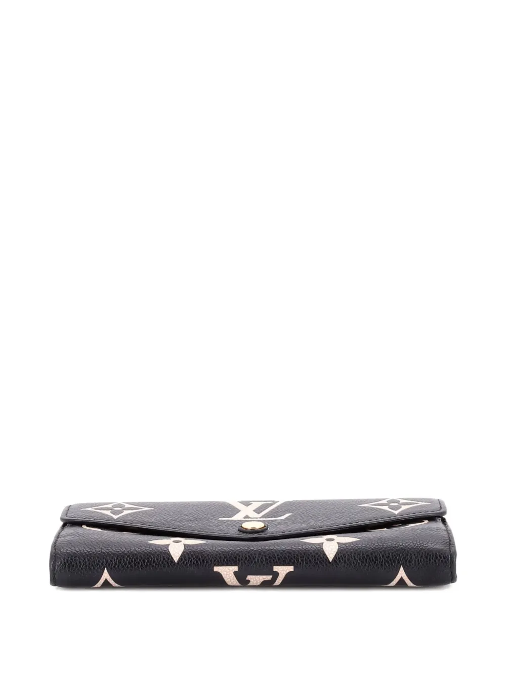 Pre-owned Louis Vuitton Sarah Wallet Nm Bicolor Monogram Empreinte Giant Small Wallets In Black