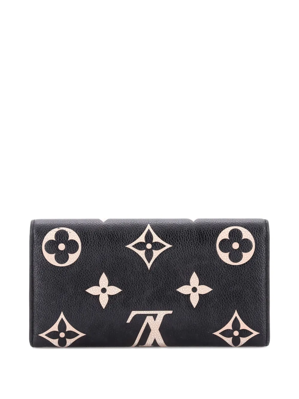 Pre-owned Louis Vuitton Sarah Wallet Nm Bicolor Monogram Empreinte Giant Small Wallets In Black