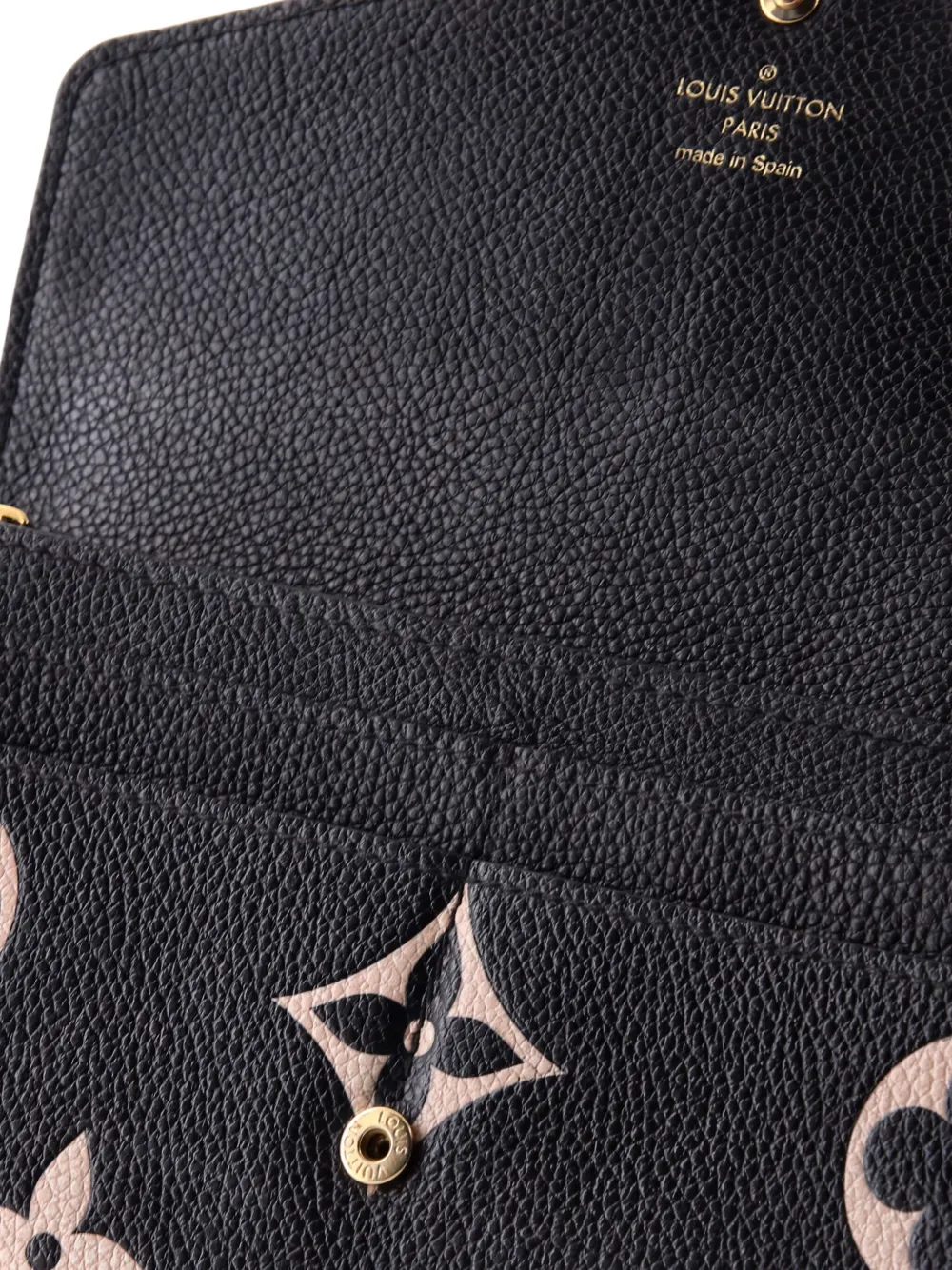 Pre-owned Louis Vuitton Sarah Wallet Nm Bicolor Monogram Empreinte Giant Small Wallets In Black