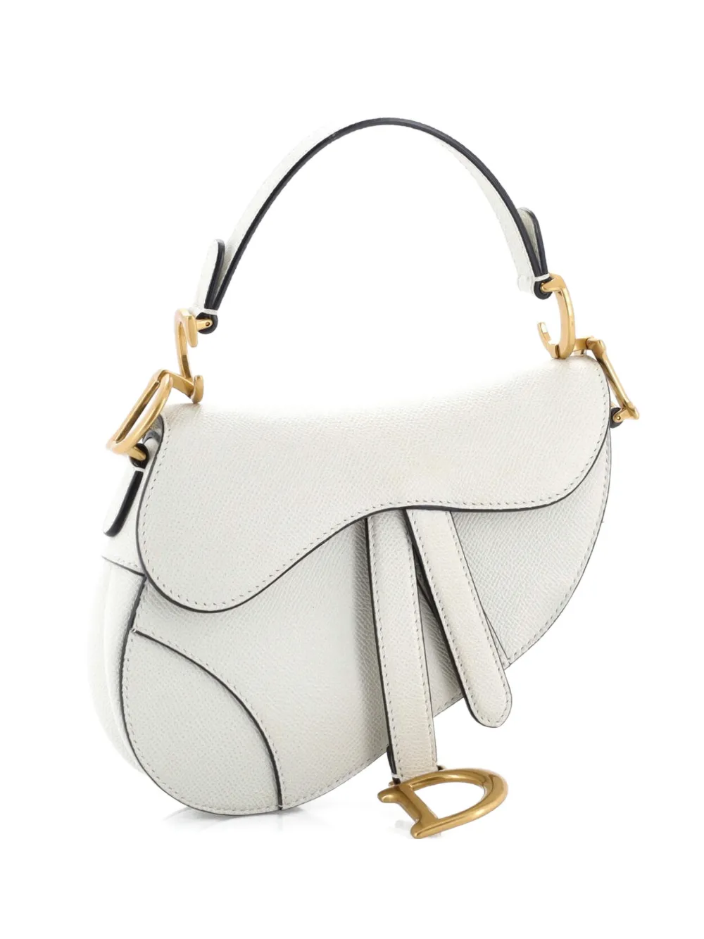 Christian Dior Pre-Owned Saddle Handbag Leather Mini shoulder bag – White