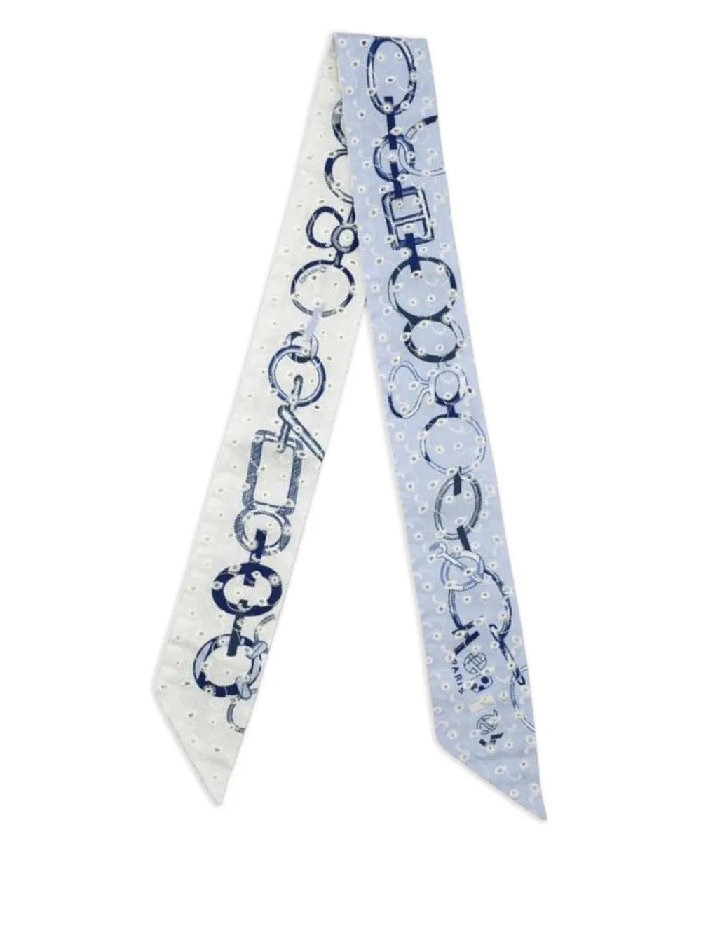 Hermès Pre-Owned 2000-2025 Do Re Boucles Seidenschal mit Lochstickerei | Blau | Image 1