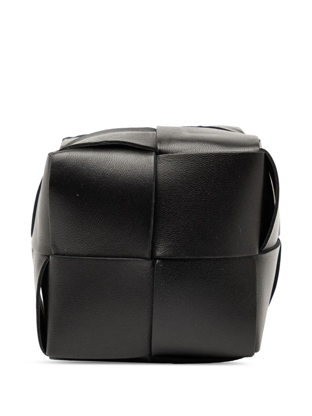 Pre-owned Bottega Veneta 2012-2025 Mini Nappa Maxi Intrecciato Cassette Bucket Bag In Black