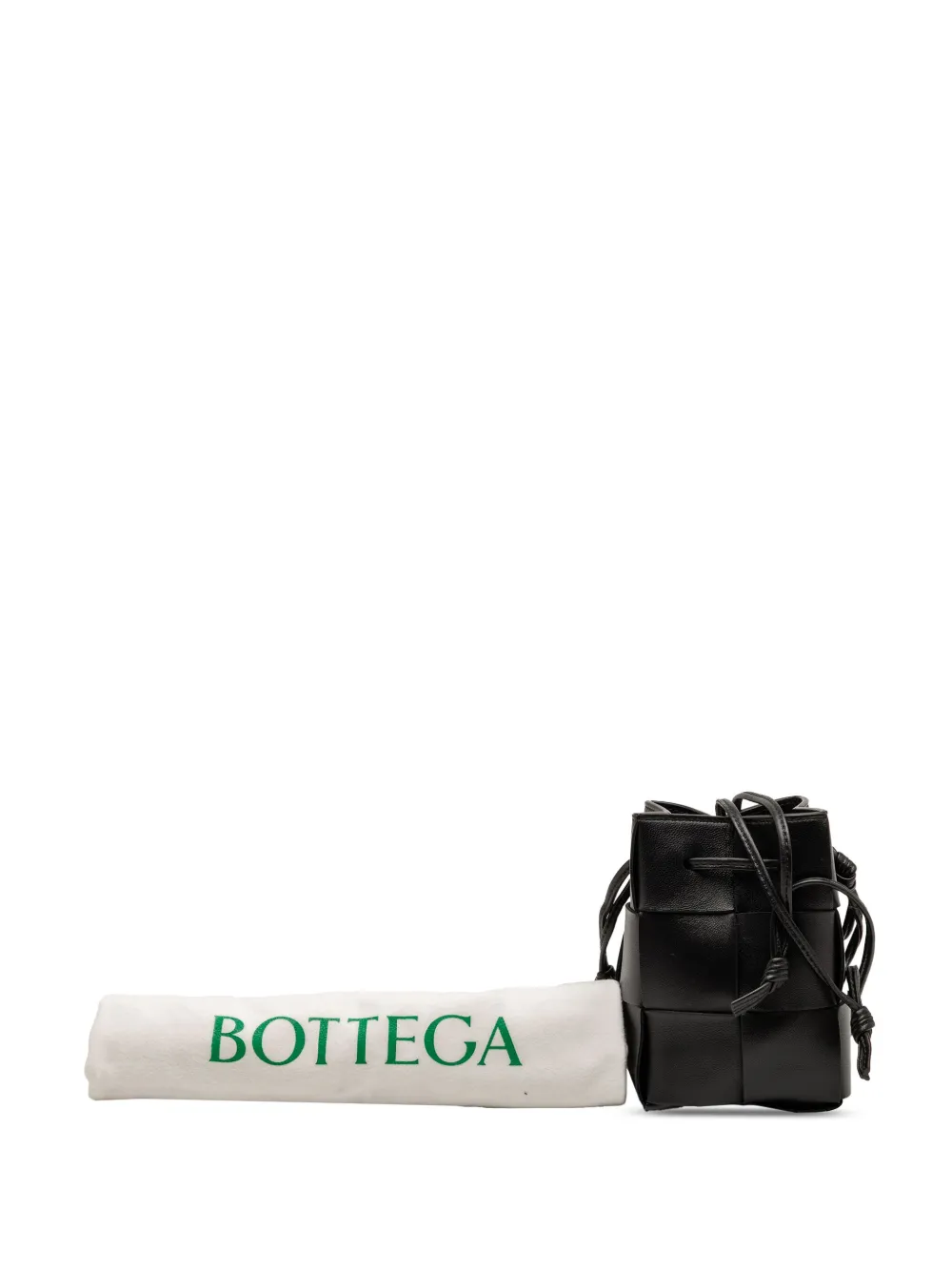 Pre-owned Bottega Veneta 2012-2025 Mini Nappa Maxi Intrecciato Cassette Bucket Bag In Black