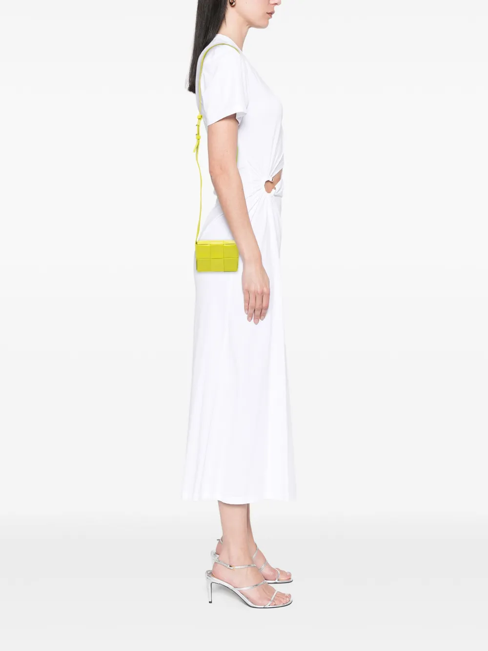 Pre-owned Bottega Veneta 2012-2025 Extra Mini Nappa Maxi Intrecciato Cassette Crossbody Bag In Yellow